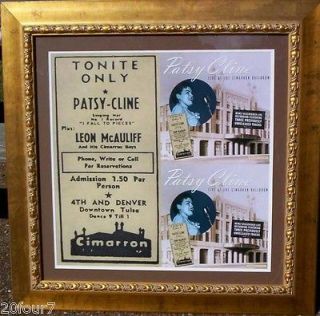 Beautiful PATSY CLINE Live @ Cimarron Promo Poster FRAMED From Theater