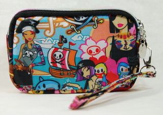 PIRATE GIRL ART ALL IN ONE WRISTLET CLUTCH COSMETIC BAG CASE WALLET