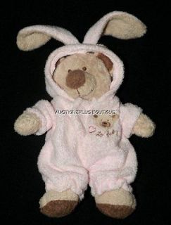 TY LOVE TO BABY PINK PJ BUNNY BEAR BEANIE PLUSH REMOVEABLE SUIT SMALL