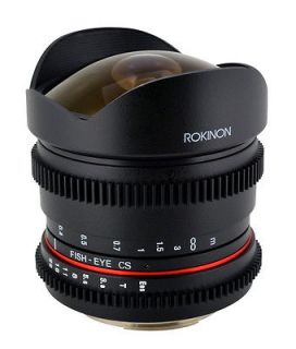 Rokinon 8mm T3.8 Cine Fisheye Lens for DSLR Video w/ De clicked