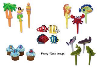 Tropical Party Cupcake Cake Pics Luau,Fish,Sea Creatures,Nemo Rings or