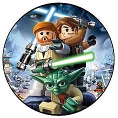 24 cake toppers decorations edible wafer rice paper   star wars lego