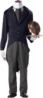 Adult Mens Headless Butler Scary Halloween Costume Med