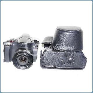 Black New PU Leather Camera Bag Pouch Case w/ Strap for Canon SX30