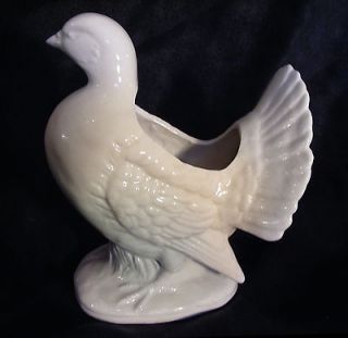 Antique earthenware pottery Fantail Pigeon / Dove planter figurine