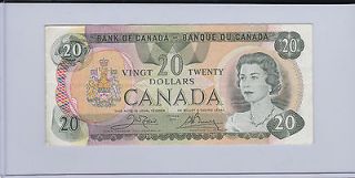 1979 BANK OF CANADA CURRENCY $20 DOLLAR BILL BANKNOTE CROW/BOUEY