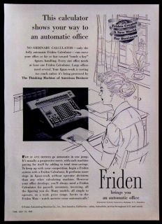 Vintage 1957 Friden Fully Automatic Calculator Magazine Ad