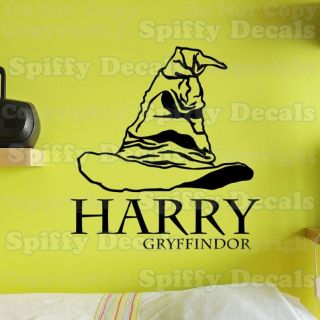 SORTING HAT HARRY POTTER NAME & HOUSE Vinyl Wall Decal Art Sticker