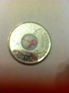 2006 Breast Cancer Circulation Colour Coin, Canadian Quarter