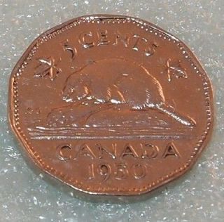 1950 Canada Canadian Nickel 5 Five CENT COIN