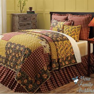 Cottage Floral Patchwork Twin Queen Cal King Size Quilt Bedding Set