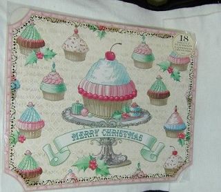 MERRY CHRISTMAS CUP CAKES 18 DIE CUT PAPER PLACE MATS BY PUNCH STUDIO