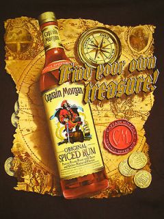 Captain Morgan Original Spiced Rum Mens T Shirt XL Treasure Map