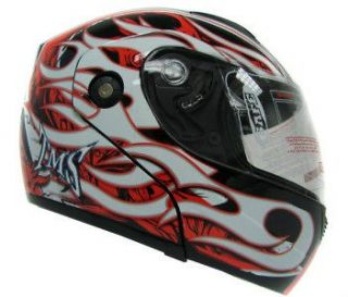 /Red/Whit e Flip Up Modular Full Face Motorcycle Helmet DOT~S/M/L/XL