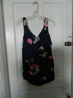 Womens Swimwear Size 20W one  piece skirt front floral VERY PRETTY