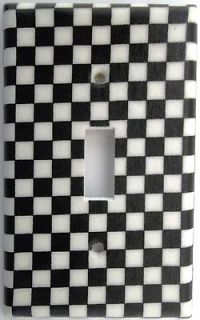 Nascar Racing Checkered Flag Light Switch Outlet Plate Cover Bedroom