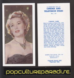 CAROLE CARR Cinema And Television Stars REPRINT CARD
