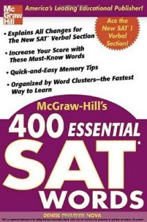 McGraw Hills 400 Essential SAT Words Denise Pivarnik Nova/ Denise