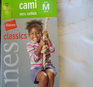 Girls Camisoles Cotton White Hanes CAMIS 6 Camisole lot XS