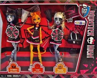 Monster High FEAR SQUAD 3 Doll Set CHEERLEADERS FEARLEADING Toralei