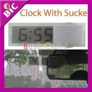 Transparent LCD Display Digital Car Electronic Clock with Sucker #1