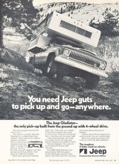 1971 Jeep Gladiator Truck Camper   Classic Vintage Advertisement Ad