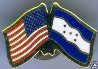 Honduras / USA Dual Flag Lapel / Hat Pin NEW