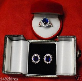 Kate Princess Diana Inspired Blue Sapphire CZ Royal Engagement Ring