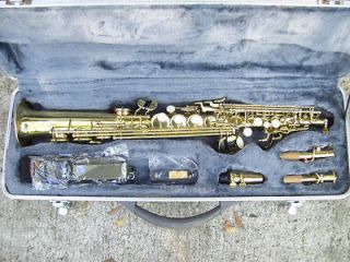 Soprano Saxophone with hard case, two necks and mouthpiece