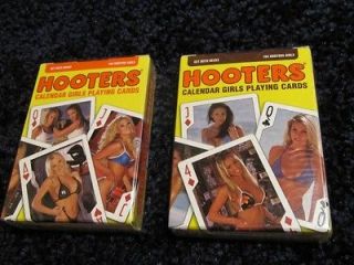TWO SETS HOOTERS CALENDAR GIRLS PLAYING CARDS