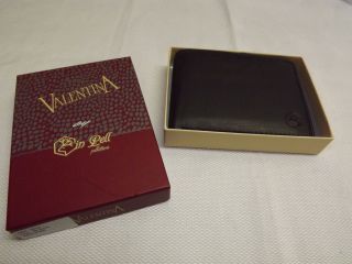 VALENTINA IN PELL ITALIAN LEATHER EXECUTIVE ORGANIZER CARD WALLET BLK