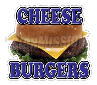 CHEESEBURGERS Concession Decal hamburger cheese cart trailer stand