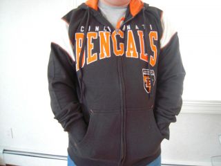 NWT NFL Cincinnati Bengals Mens Full Zip Hooded Sweatshirt