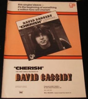 David Cassidy Cheris h ORIG.71 15x11 Ad/Poster