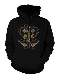 Barbed Wire Carnation Flower Cross Tattoo Cool Hoodie