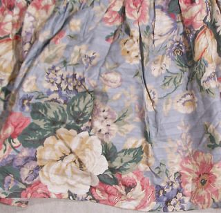 Raymond Waites Shabby Roses Hydrangeas Blue Cal King Bedskirt Cotton