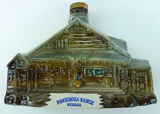 1969 Jim Beam Ponderosa Ranch Decanter Lake Tahoe Bottle Nevada NV