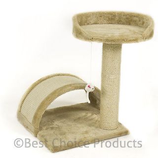 Cat Tree Post Scratcher Furniture Play House Pet Bed Kitten Toy Beige