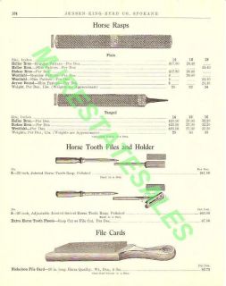 1911 Farriers Tool Heller Horse Rasp Tooth File AD