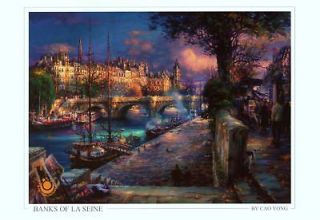 CAO YONG Postcard ART BANKS OF LA SEINE France River