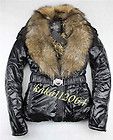 NWT Cavalli 20888 Womens Fur Neck Diamond Logo Coat/Jacket S XL