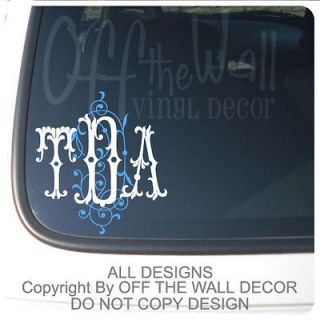 Custom Monogram Name Vinyl Decal Wall Stickers Letters Words Teen Room