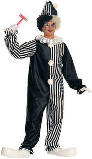 Clown Circus Unisex Black White Dress Up Halloween Adult Costume