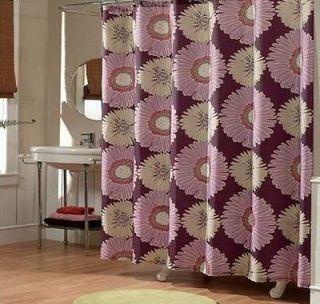 Shower Curtain Sunflowers Purple Floral Fabric Shower Curtain
