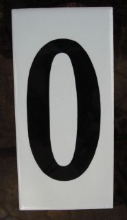 New Ceramic House Address Number 0 Tile Black Number Off White 5 3/8 x