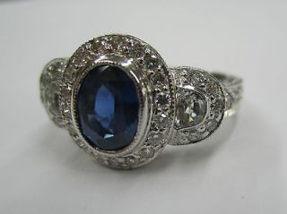 Le Vian Ladies Sapphire and Diamond 14 carat White Gold Ring Size 9