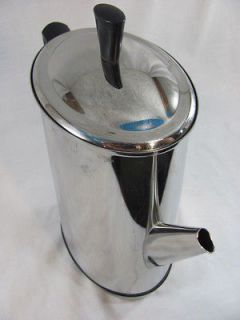 Vintage Retro Chrome Electric GE OVAL PERCOLATOR Coffee Maker Pot