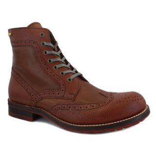 Star Patton III Mens Laced Leather Boots Brown