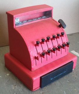 VINTAGE red TOM THUMB CASH REGISTER VERY GOOD CONDITION