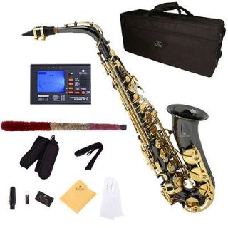 Cecilio Black Nickel/Gold Alto Saxophone Sax +$39 Tuner